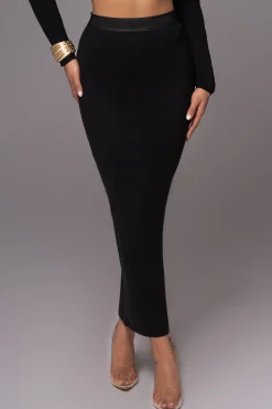 Black Anise Ribbed Skirt Set*JLUXLABEL Clearance