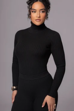 Black Arlett Turtleneck Bodysuit*JLUXLABEL Online