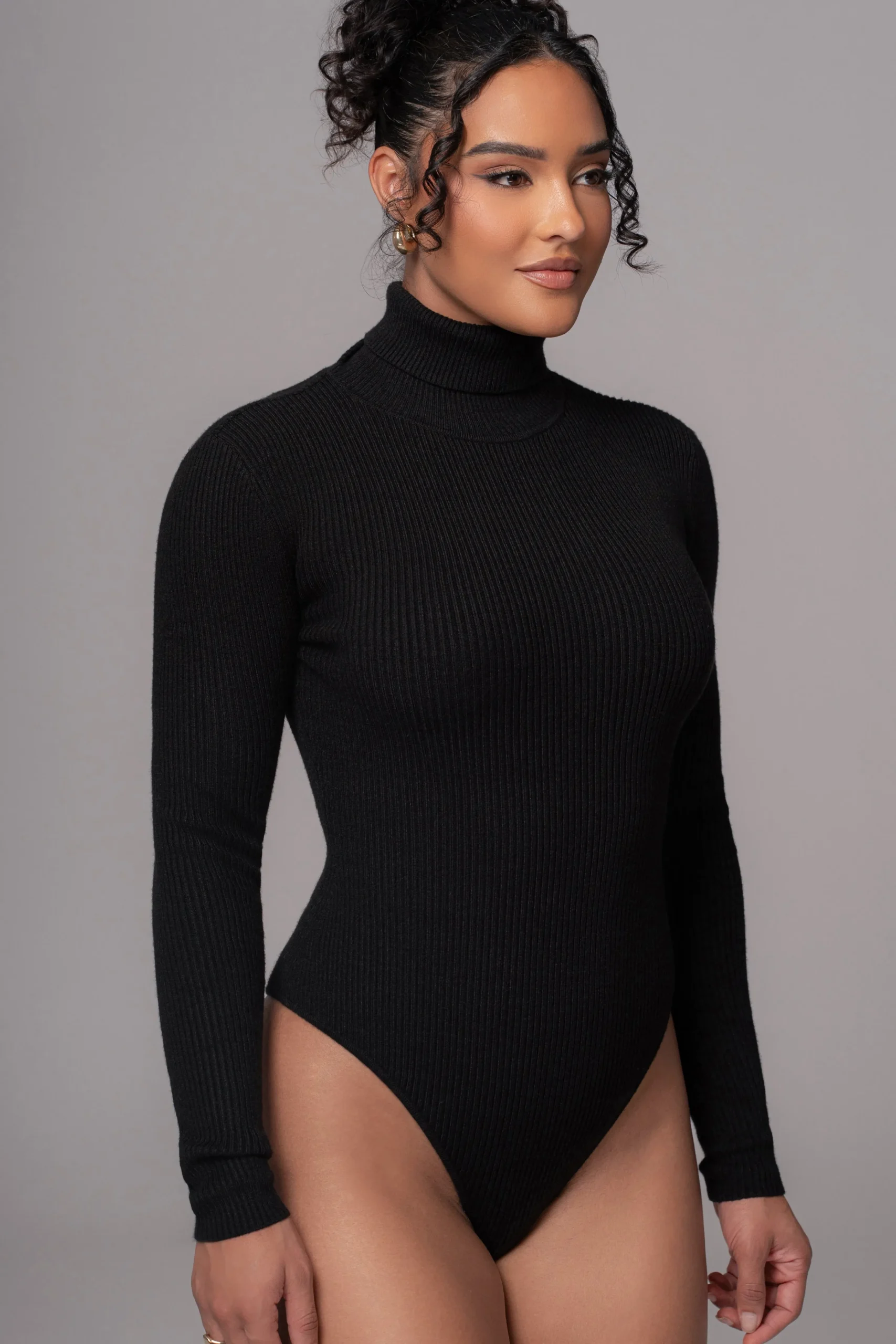 Black Arlett Turtleneck Bodysuit*JLUXLABEL Online