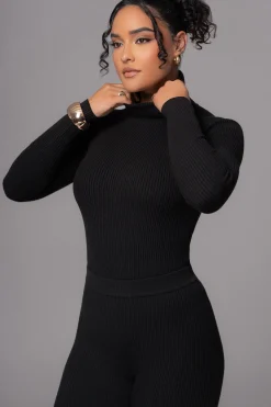 Black Arlett Turtleneck Bodysuit*JLUXLABEL Online