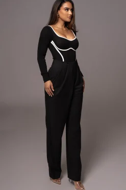 Black Asymmetrical Draped Trousers*JLUXLABEL Fashion