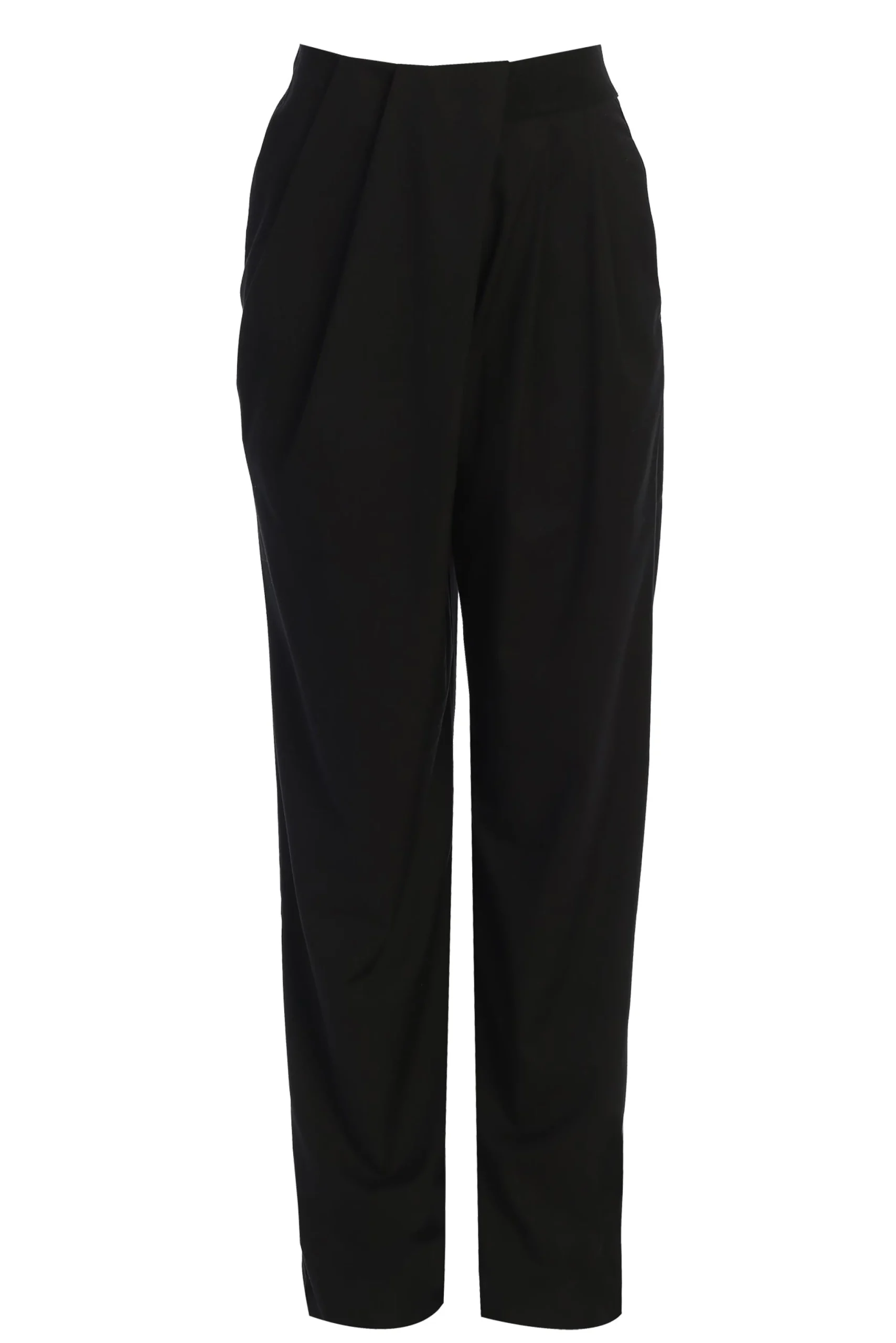 Black Asymmetrical Draped Trousers*JLUXLABEL Fashion