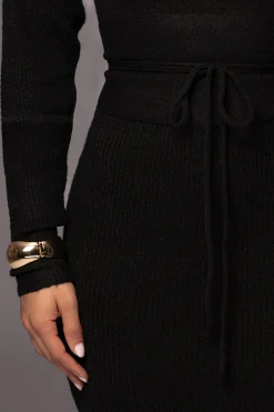 Black Aubrey Turtleneck Sweater Dress*JLUXLABEL Clearance