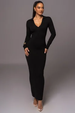 Black Bellinda Collar Maxi Dress*JLUXLABEL New