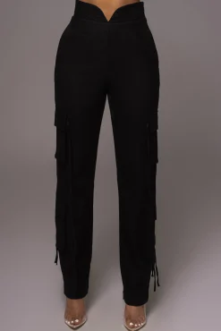 Black Better Half Linen Utility Pants*JLUXLABEL Fashion