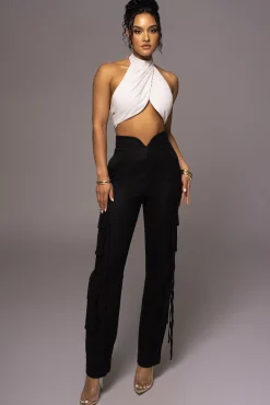 Black Better Half Linen Utility Pants*JLUXLABEL Fashion