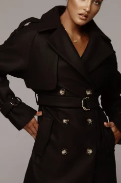 Black Beverly Trench Coat*JLUXLABEL Best