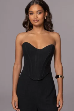 Black Beyond The Sea Linen Corset*JLUXLABEL Discount