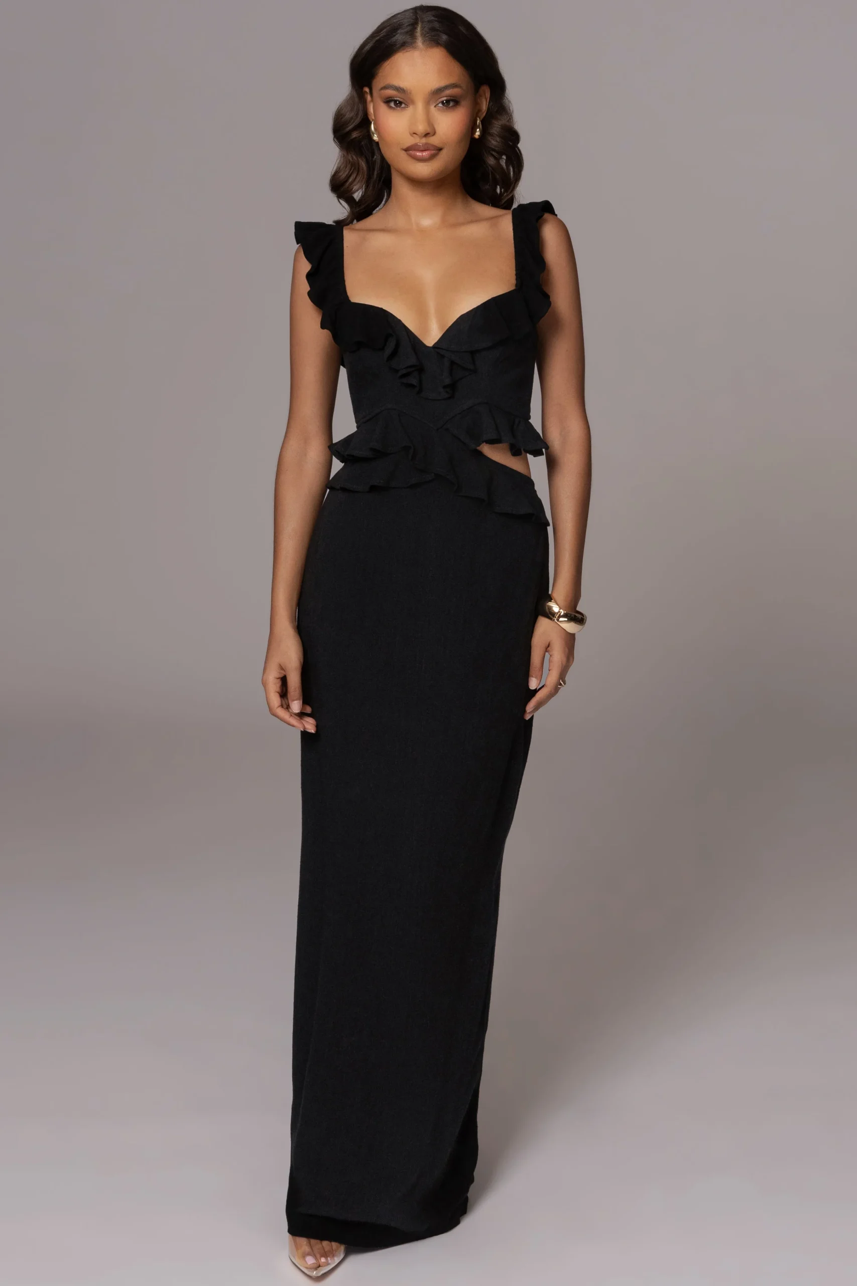 Black Brighter Days Linen Maxi Dress*JLUXLABEL Online