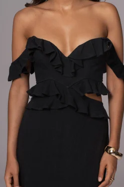 Black Brighter Days Linen Maxi Dress*JLUXLABEL Online