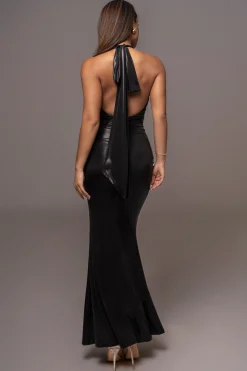 Black Bryanna Metallic Maxi Dress*JLUXLABEL Discount