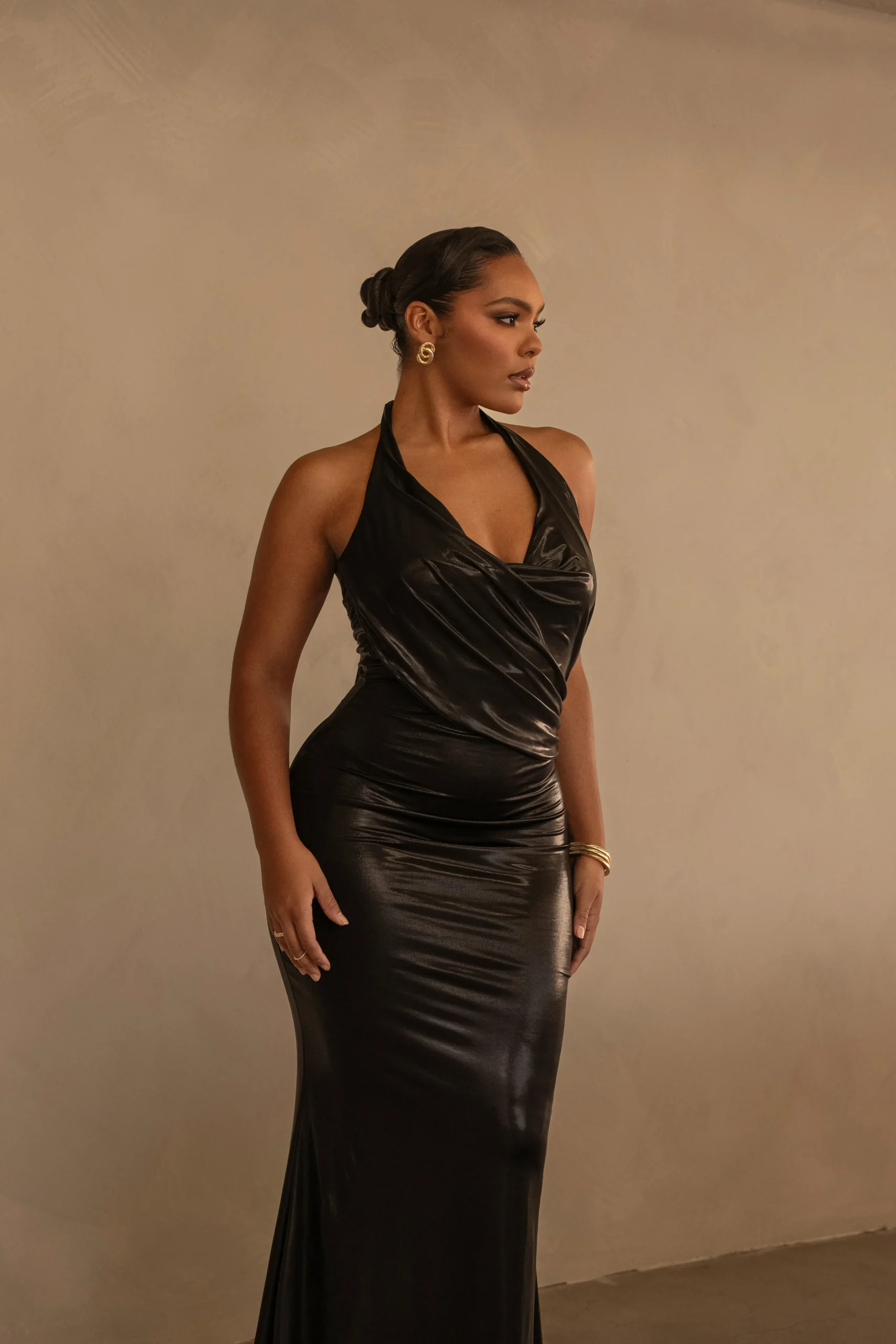 Black Bryanna Metallic Maxi Dress*JLUXLABEL Discount