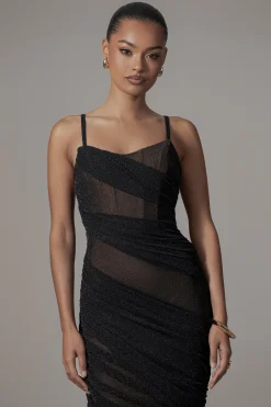 Black Catalina Lurex Knit Maxi Dress*JLUXLABEL New