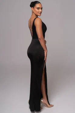 Black Cowl Neck Chain Dress*JLUXLABEL Outlet