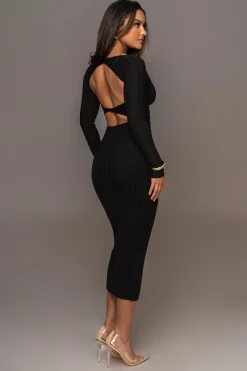 Black Danni Ribbed Maxi Dress*JLUXLABEL Online