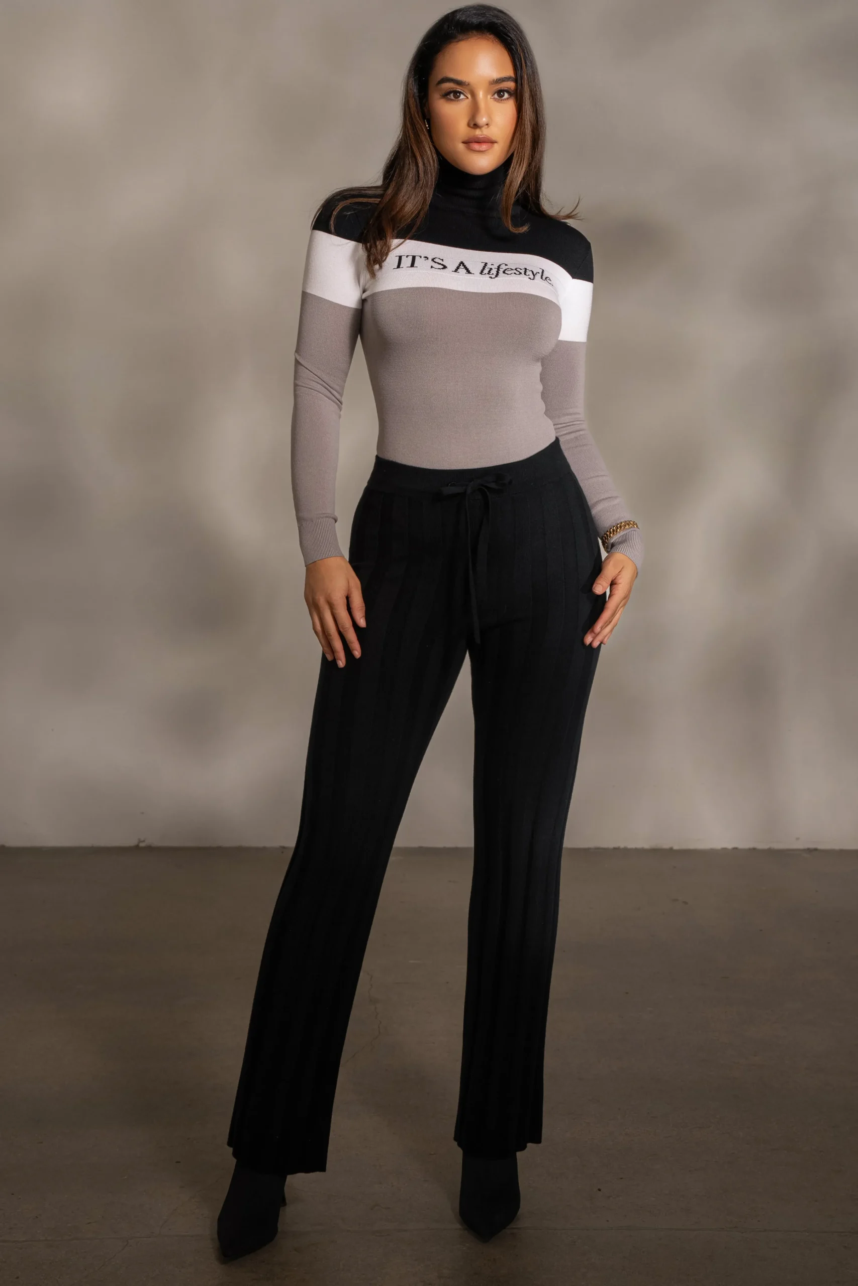Black Darcey Ribbed Pants*JLUXLABEL Hot