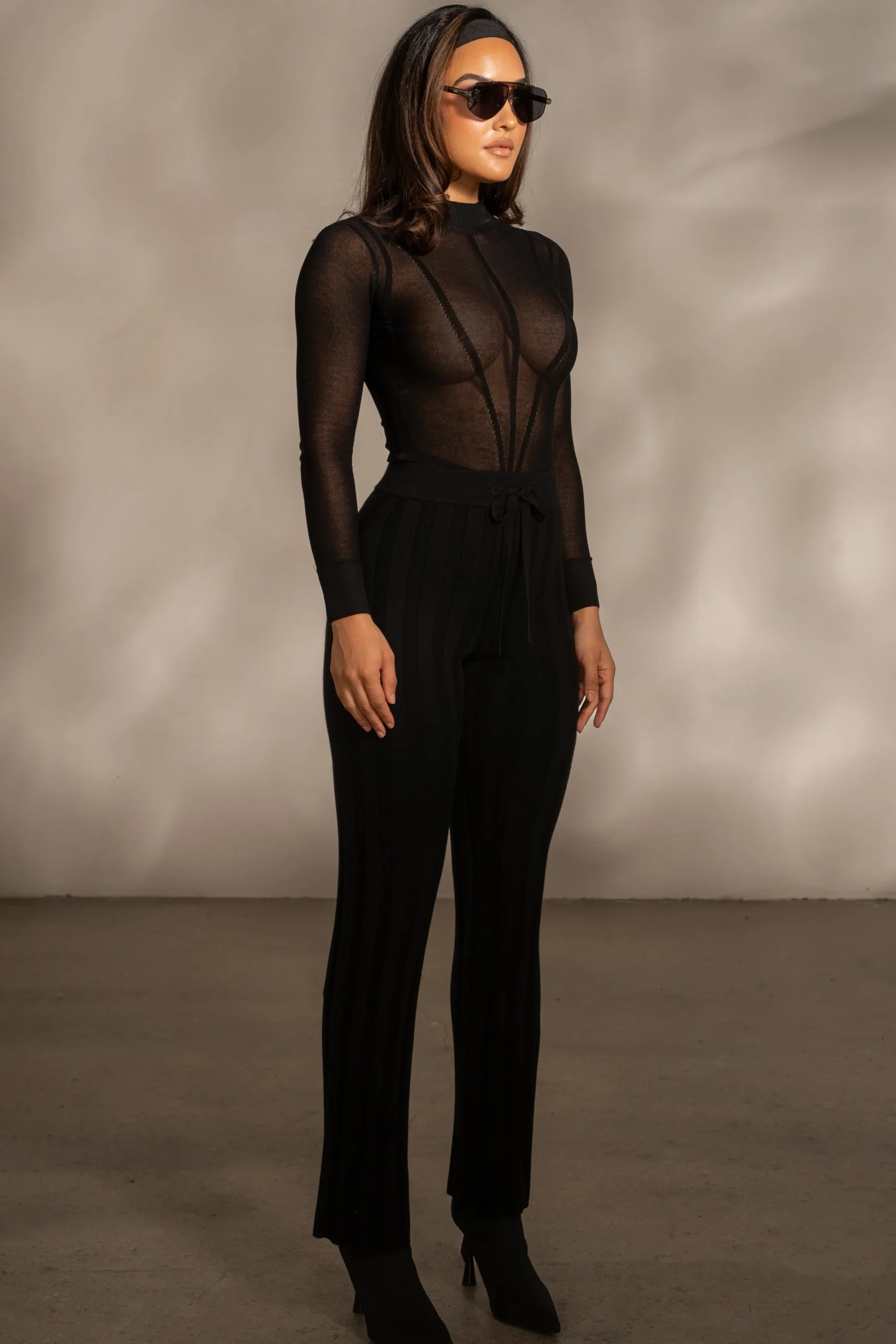 Black Darcey Ribbed Pants*JLUXLABEL Hot