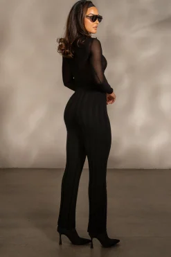 Black Darcey Ribbed Pants*JLUXLABEL Hot