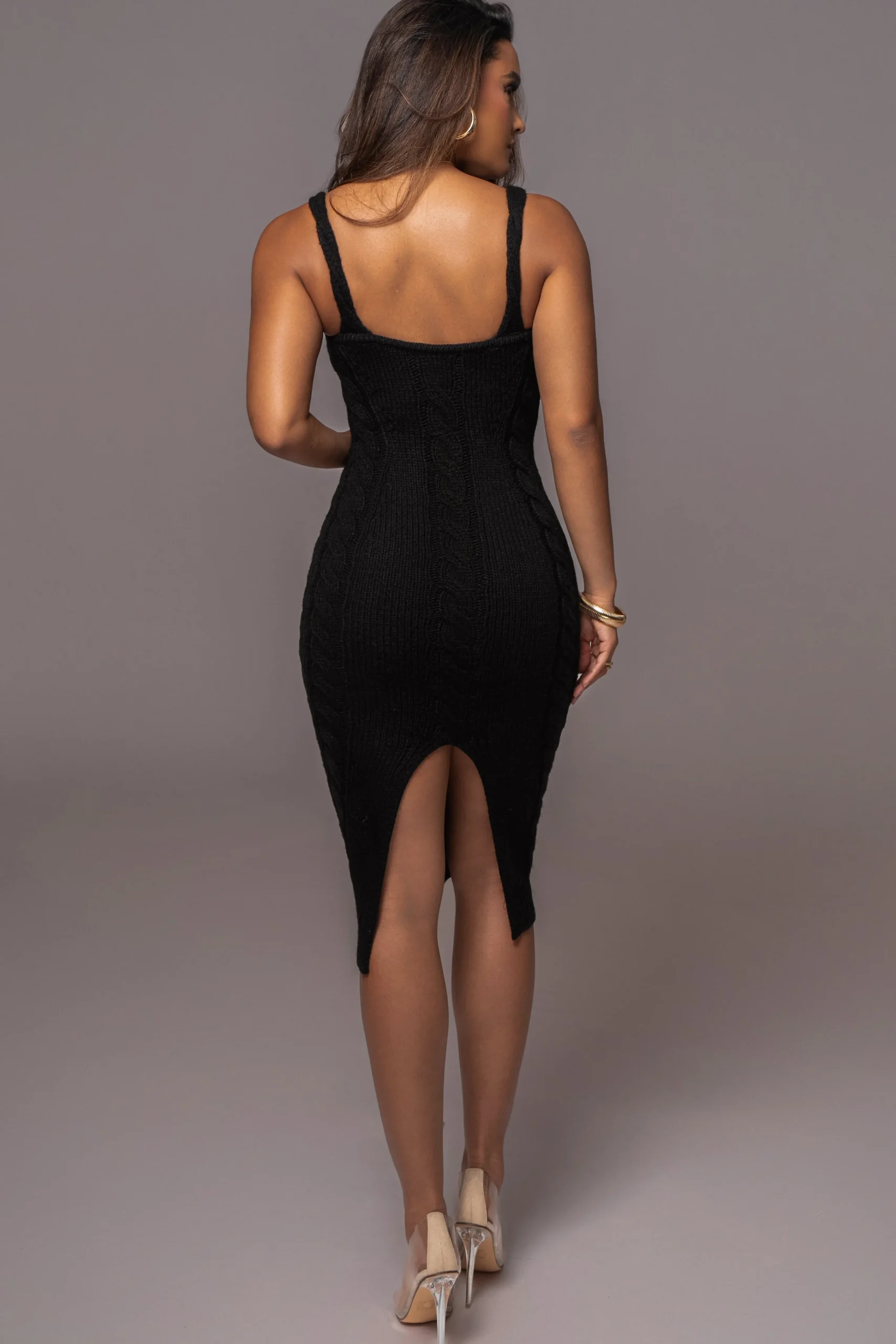 Black Daria Sweater Knit Dress*JLUXLABEL Fashion