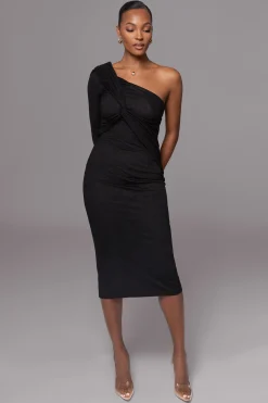 Black Dayanna Suede Midi Dress*JLUXLABEL Discount