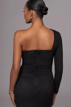 Black Dayanna Suede Midi Dress*JLUXLABEL Discount