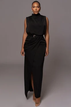 Black Desiree Mock Neck Top*JLUXLABEL Discount