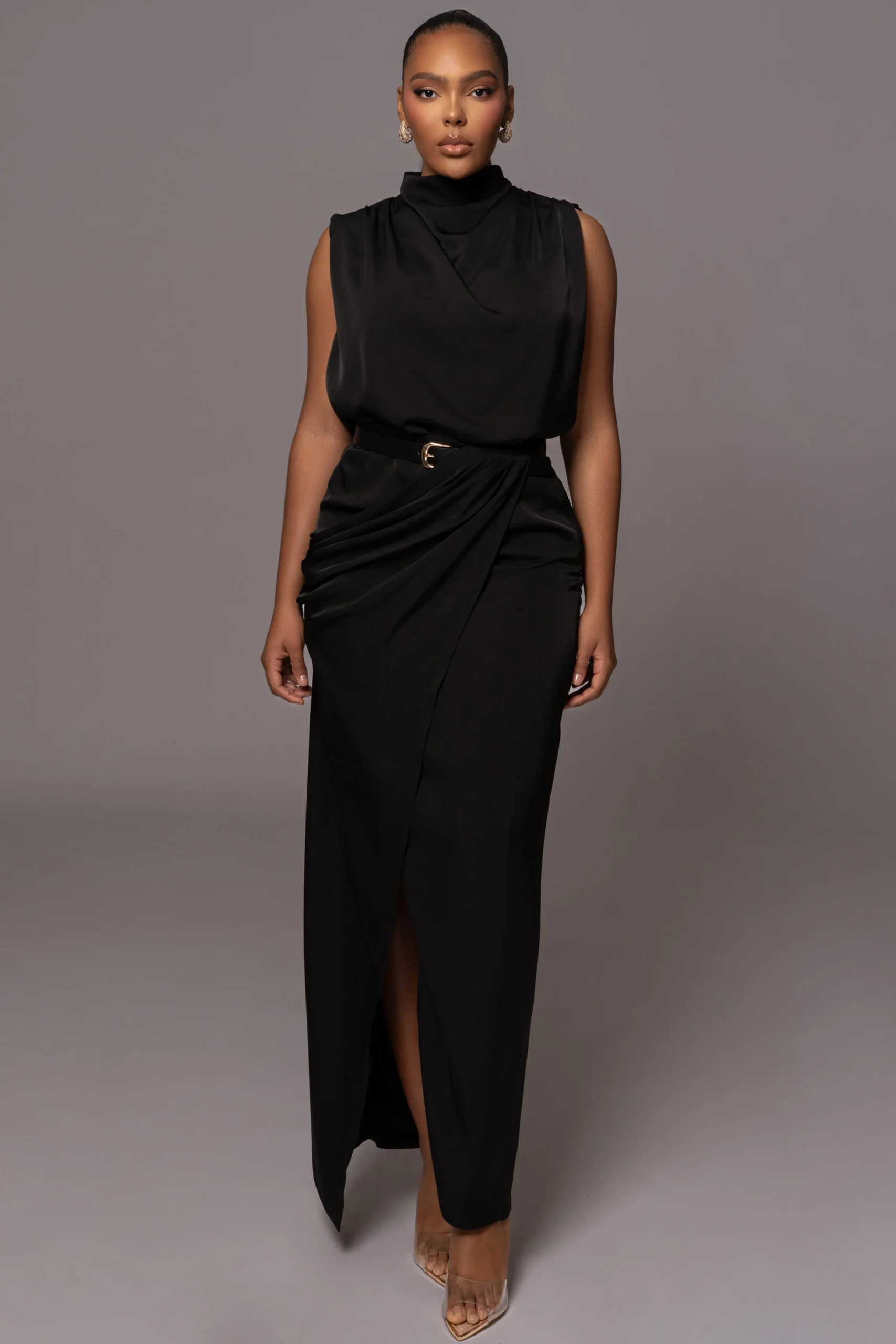 Black Desiree Mock Neck Top*JLUXLABEL Discount