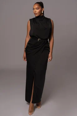 Black Desiree Mock Neck Top*JLUXLABEL Discount