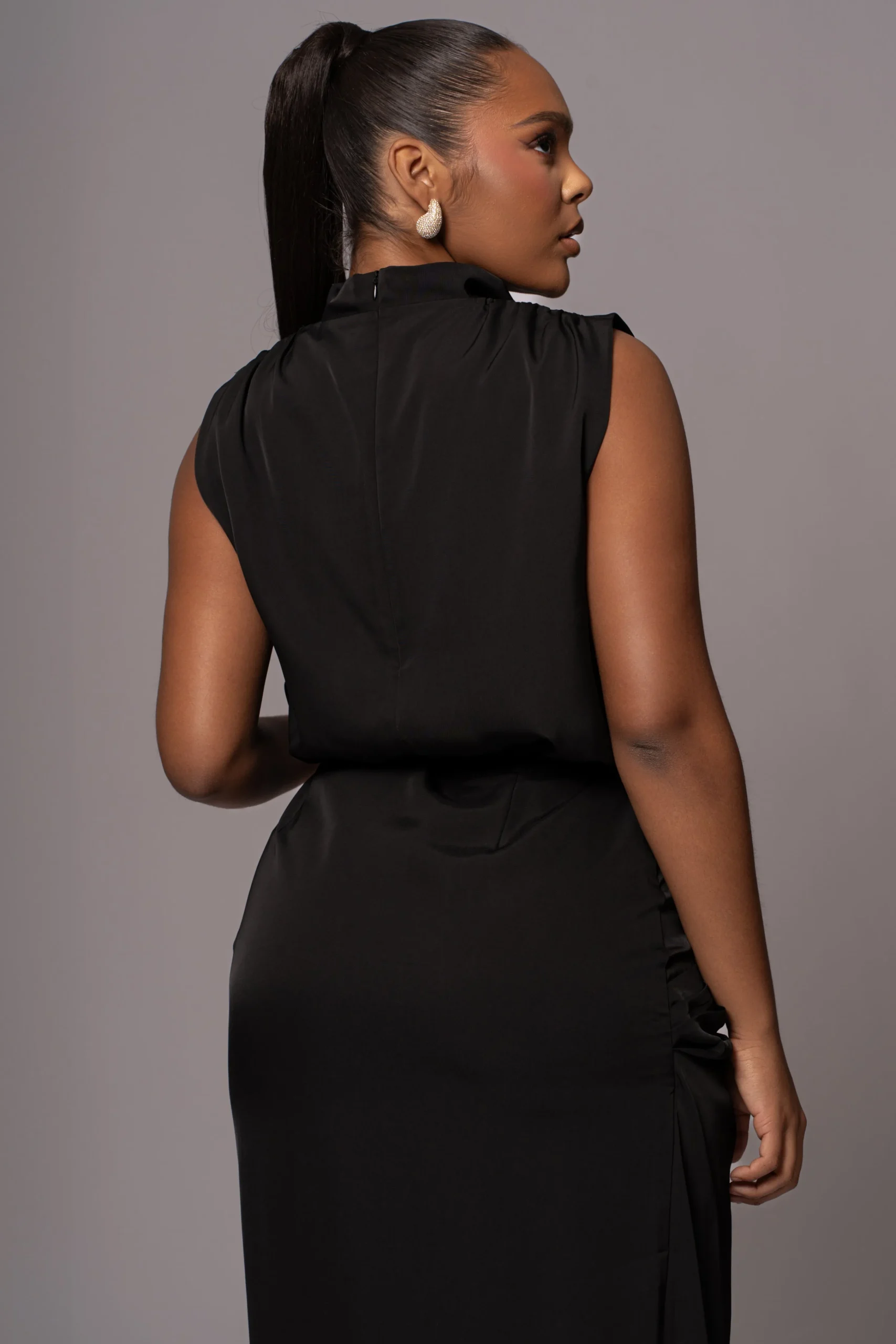 Black Desiree Mock Neck Top*JLUXLABEL Discount