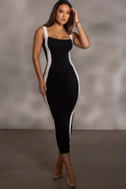 Black Donna Knit Midi Dress*JLUXLABEL Hot