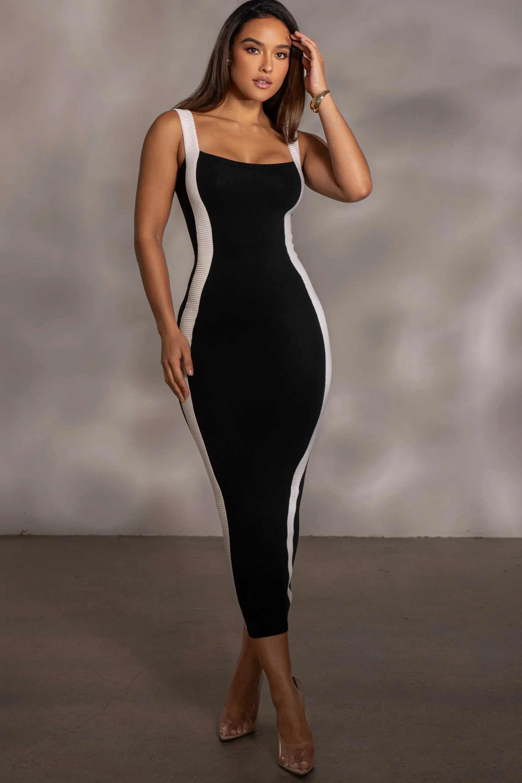 Black Donna Knit Midi Dress*JLUXLABEL Hot