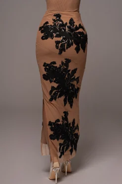 Black Edena Embroidered Midi Skirt*JLUXLABEL Fashion