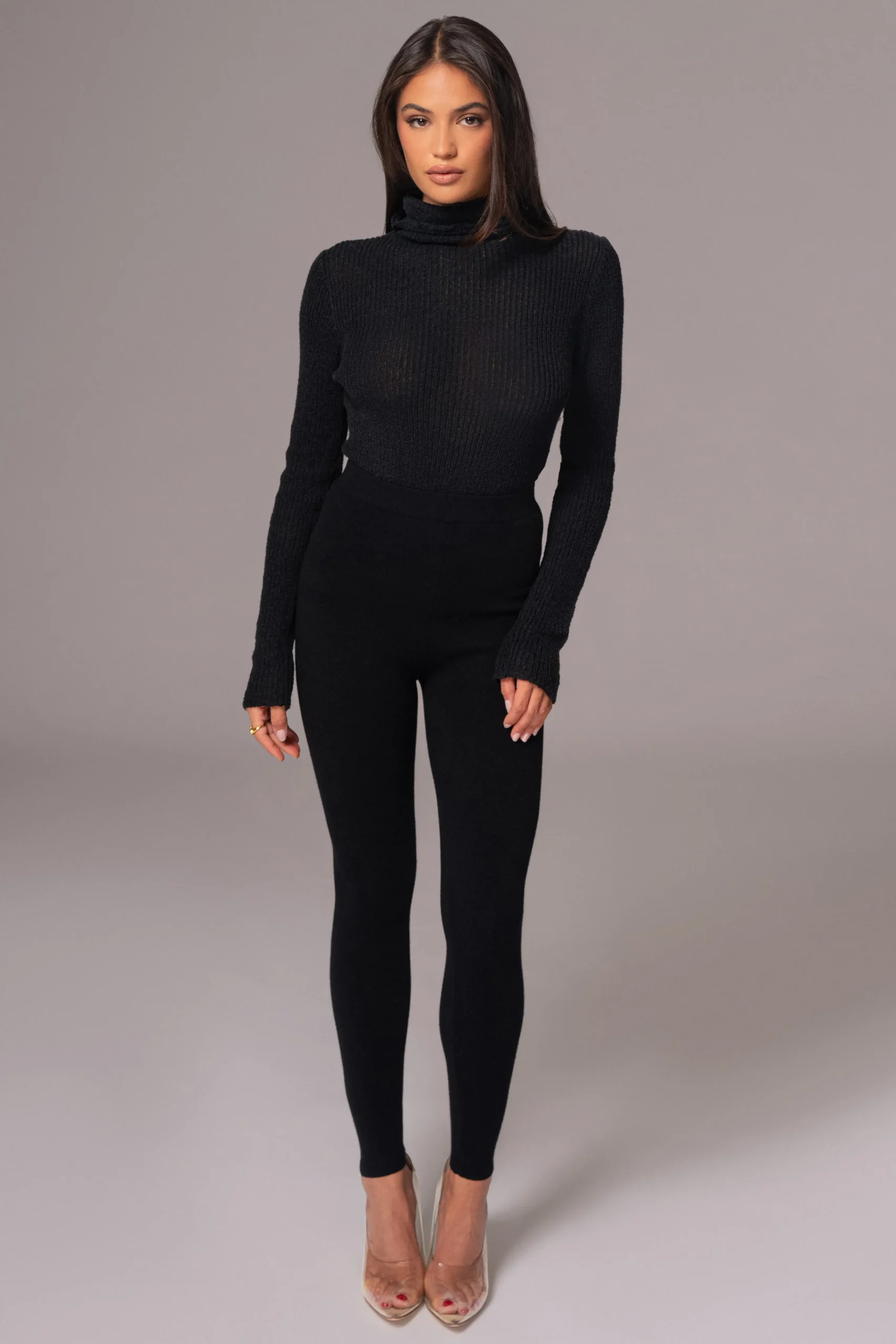 Black Effortless Knit Leggings*JLUXLABEL New