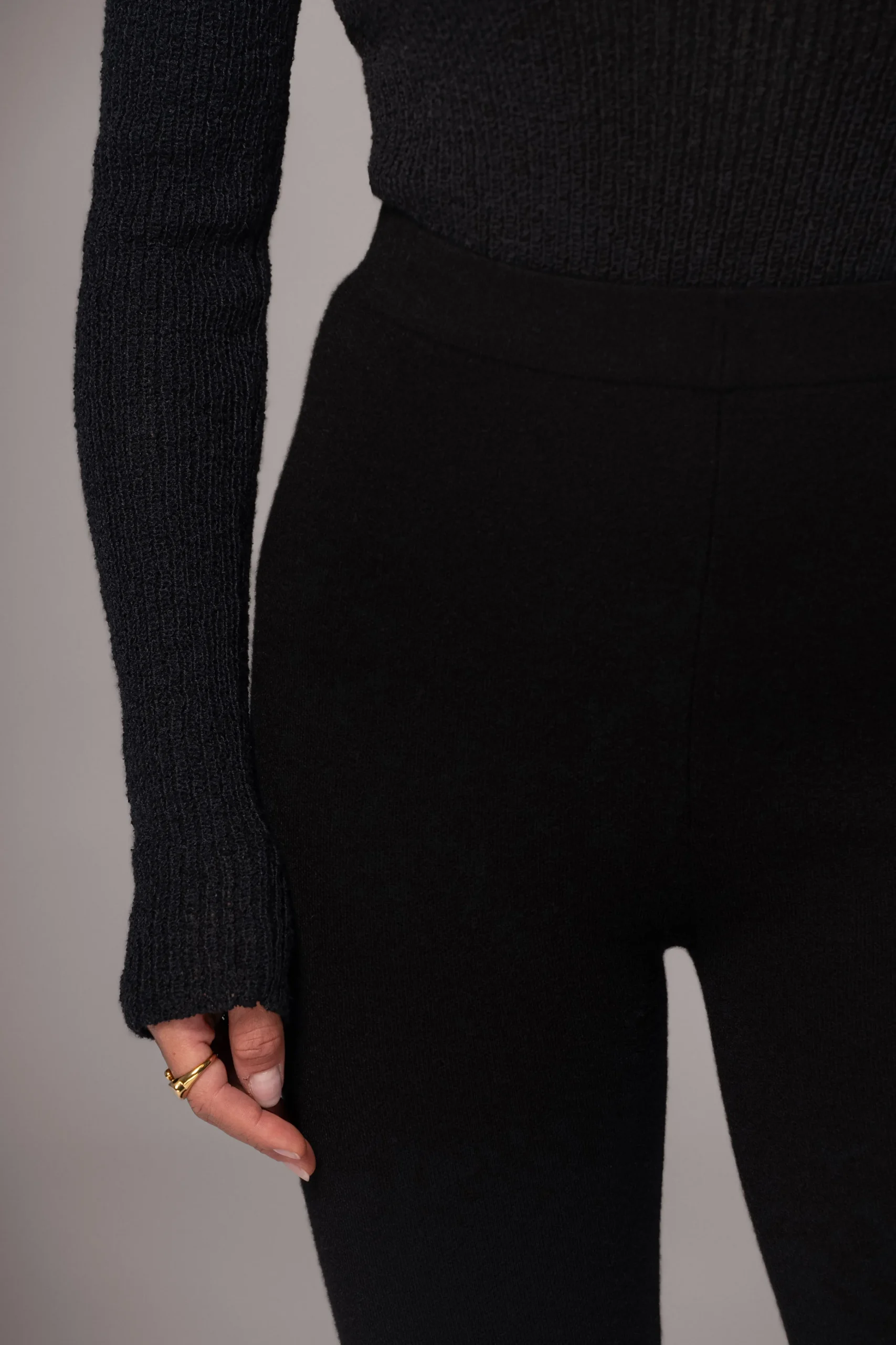 Black Effortless Knit Leggings*JLUXLABEL New