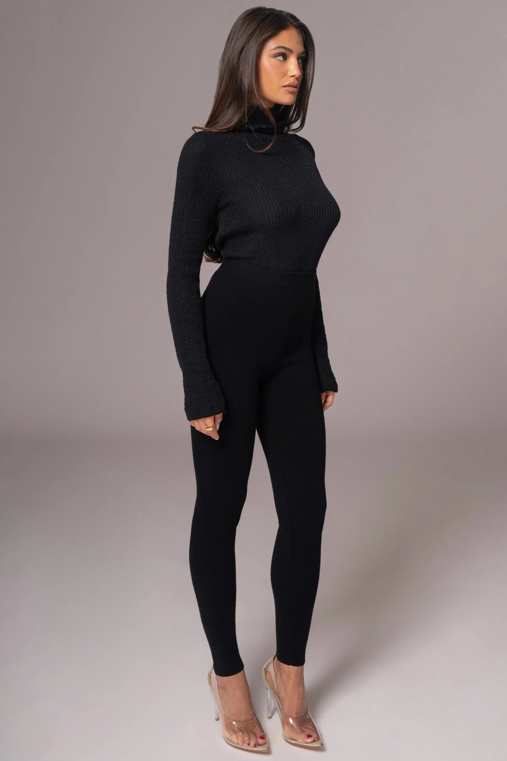 Black Effortless Knit Leggings*JLUXLABEL New