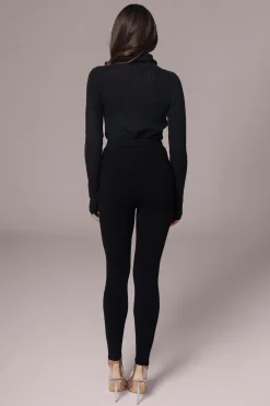 Black Effortless Knit Leggings*JLUXLABEL New