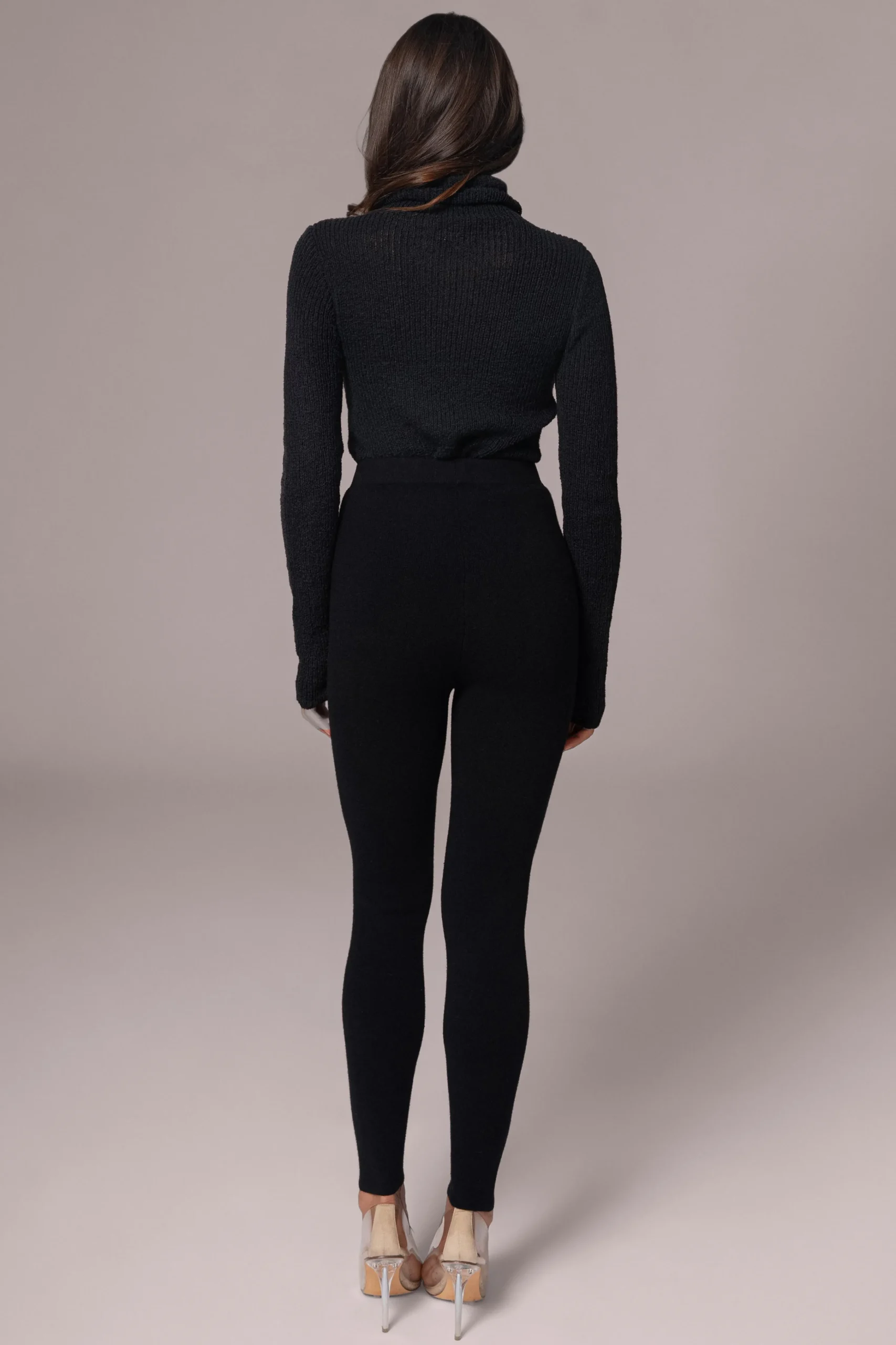 Black Effortless Knit Leggings*JLUXLABEL New