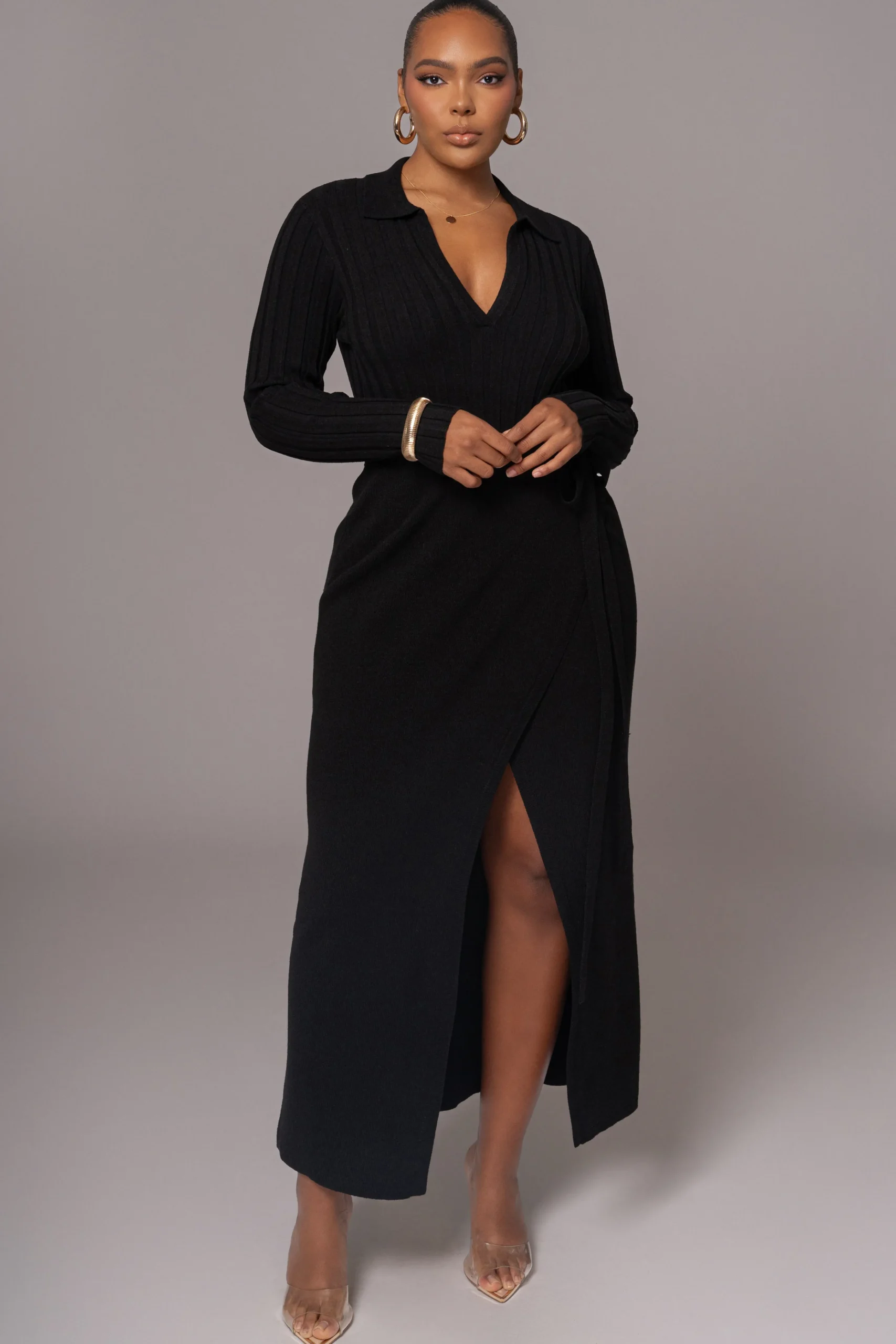 Black Emma Knit Maxi Dress*JLUXLABEL Discount