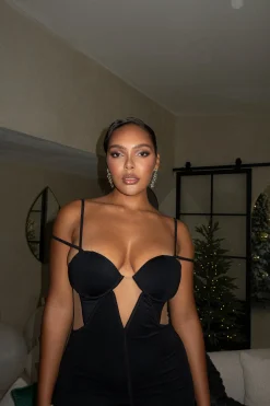 Black Enchantment Bustier Maxi Dress*JLUXLABEL New