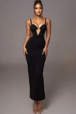 Black Enchantment Bustier Maxi Dress*JLUXLABEL New