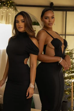 Black Enchantment Bustier Maxi Dress*JLUXLABEL New