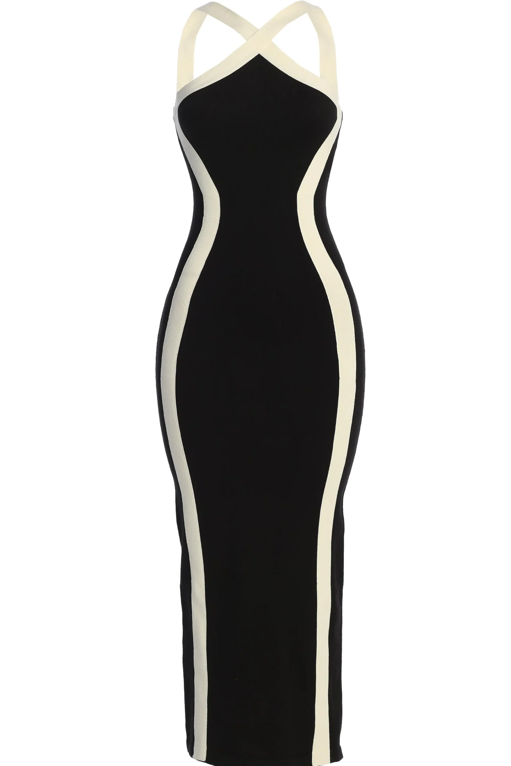 Black Fabiola Contrast Maxi Dress*JLUXLABEL Outlet