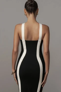 Black Fabiola Contrast Maxi Dress*JLUXLABEL Outlet