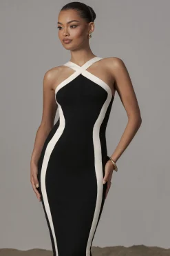 Black Fabiola Contrast Maxi Dress*JLUXLABEL Outlet