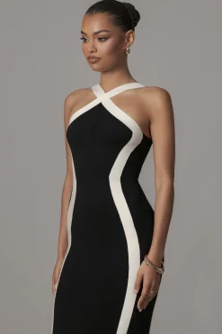 Black Fabiola Contrast Maxi Dress*JLUXLABEL Outlet