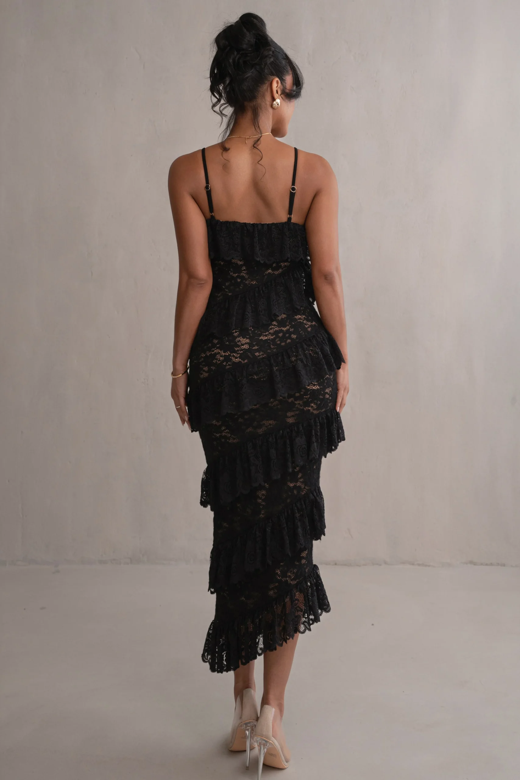 Black Feeling Of Forever Ruffle Dress*JLUXLABEL Hot