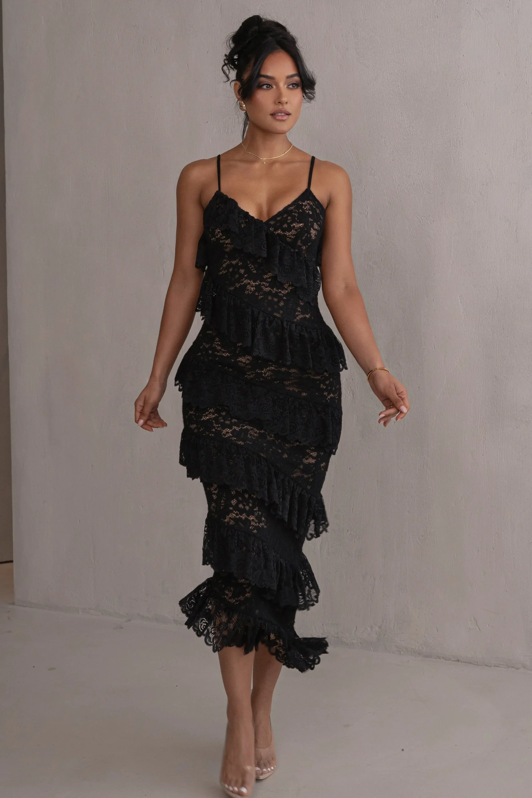 Black Feeling Of Forever Ruffle Dress*JLUXLABEL Hot