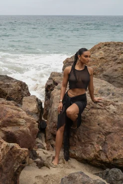 Black Fishnet Crop Tank*JLUXLABEL Best