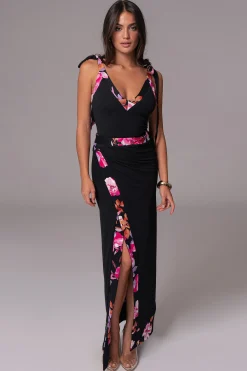 Black Floral Kamie Reversible Skirt Set*JLUXLABEL Online