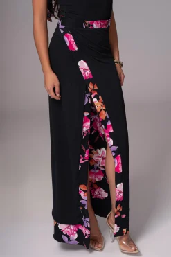 Black Floral Kamie Reversible Skirt Set*JLUXLABEL Online